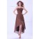 A-line Sweetheart Natural Ruffles Chiffon Floor-length Chocolate Zipper Sleeveless Bridesmaid Dress
