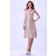 A-line Natural Taffeta Ivory Ruffles Knee-length V-neck Zipper Sleeveless Bridesmaid Dress