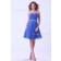 Sweetheart Chiffon Blue A-line Zipper Sleeveless Natural Short-length Ruffles/Beading Bridesmaid Dress