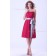 Sweetheart Sleeveless A-line Ruffles/Sash Burgundy Taffeta Zipper Natural Knee-length Bridesmaid Dress