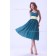 Ocean-Blue Ruffles/Sash Straps Sleeveless Chiffon Natural Zipper A-line Knee-length Bridesmaid Dress