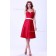 Sweetheart Natural Zipper Red Ruffles/Sash Taffeta A-line Sleeveless Knee-length Bridesmaid Dress