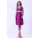 Ruffles/Sash Grape Natural Sleeveless Knee-length Taffeta Zipper Mini V-Neck Bridesmaid Dress