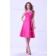 Ruffles/Sash Taffeta A-line Knee-length Natural Spaghetti-Straps Sleeveless Fuchsia Zipper Bridesmaid Dress