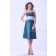Blue Taffeta Ruffles/Sash Zipper A-line Sweetheart Natural Knee-length Sleeveless Bridesmaid Dress