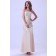 Sleeveless Satin Floor-length Up Ruffles Lace Champagne Strapless Sheath Natural Bridesmaid Dress