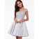 UK Vintage Short Matte Satin Neck Cap Sleeves Appliques Bridesmaid Dress