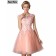 Short Pearl Pink Bridesmaid Dress 2018 Elegant A-Line Red Formal Party Dresses Evening Gown