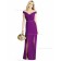 Fashion Regency Purple Chiffon off the shoulder Floor Length Bridesmaid Dress