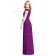 Fashion Regency Purple Chiffon off the shoulder Floor Length Bridesmaid Dress