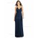 Beautiful Girls Dark Navy Floor Lengh Chiffon A line Bridesmaid Dress SBMD-J-1070