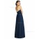 Beautiful Girls Dark Navy Floor Lengh Chiffon A line Bridesmaid Dress SBMD-J-1070