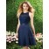 2016 UK Navy Chiffon Short  Bridesmaid Dresses with Lace Top