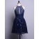 2016 UK Navy Chiffon Short  Bridesmaid Dresses with Lace Top