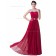 UK Elegant Red Chiffon Floor Length Long Bridesmaid dress