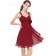 Budget Romantica Burgundy A  Line Chiffon Short (Knee Length) Chiffon Bridesmaid dress / Cocktail Dress