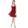 Budget Romantica Burgundy A  Line Chiffon Short (Knee Length) Chiffon Bridesmaid dress / Cocktail Dress