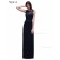 Cheap Amazing Navy Lace Floor-length Chiffon Bridesmaid Dress