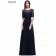 Cheap Amazing Navy Lace Floor-length Chiffon Bridesmaid Dress