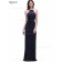 Cheap Amazing Navy Lace Floor-length Chiffon Bridesmaid Dress