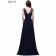 Cheap Amazing Navy Lace Floor-length Chiffon Bridesmaid Dress