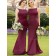 Classic Beautiful Girls Burgundy / Purple Satin Mermaid Long Bridesmaid Dress