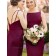 Classic Beautiful Girls Burgundy / Purple Satin Mermaid Long Bridesmaid Dress