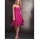 Sexy Short Fuchsia Sweetheart Pleat Ruffles Chiffon Bridesmaid Dress