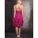 Sexy Short Fuchsia Sweetheart Pleat Ruffles Chiffon Bridesmaid Dress