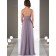 Online Celebrity Lilac Floor Length Flowing Criss-Cross Strap Bridesmaid Dress
