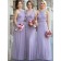 Online Celebrity Lilac Floor Length Flowing Criss-Cross Strap Bridesmaid Dress