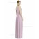 Budget Long Suede Rose Naturl Waist Chiffon Beteau Sleeveless Bridesmaid Dress