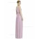 Budget Long Suede Rose Naturl Waist Chiffon Beteau Sleeveless Bridesmaid Dress