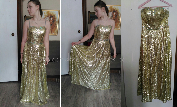 Luxury Golden Sweetheart  Long Sequins Formal Elegant Bridesmaid dress / Evening Dress